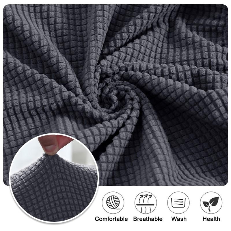 Stuhlhussen aus Fleece für die Küche, kariert, dehnbar, rutschfest, Sitzbezug für Esszimmerstühle, Schutz für Zuhause, Dekoration