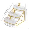 Fruit Basket Bowl Fruits Holder 3 Tier Versatile with Metal Stand Serving Tray for