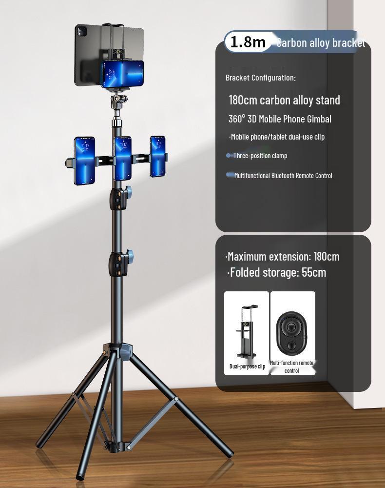 Dual-Phone Multifunctional Selfie Stick & Tripod for Live Streaming