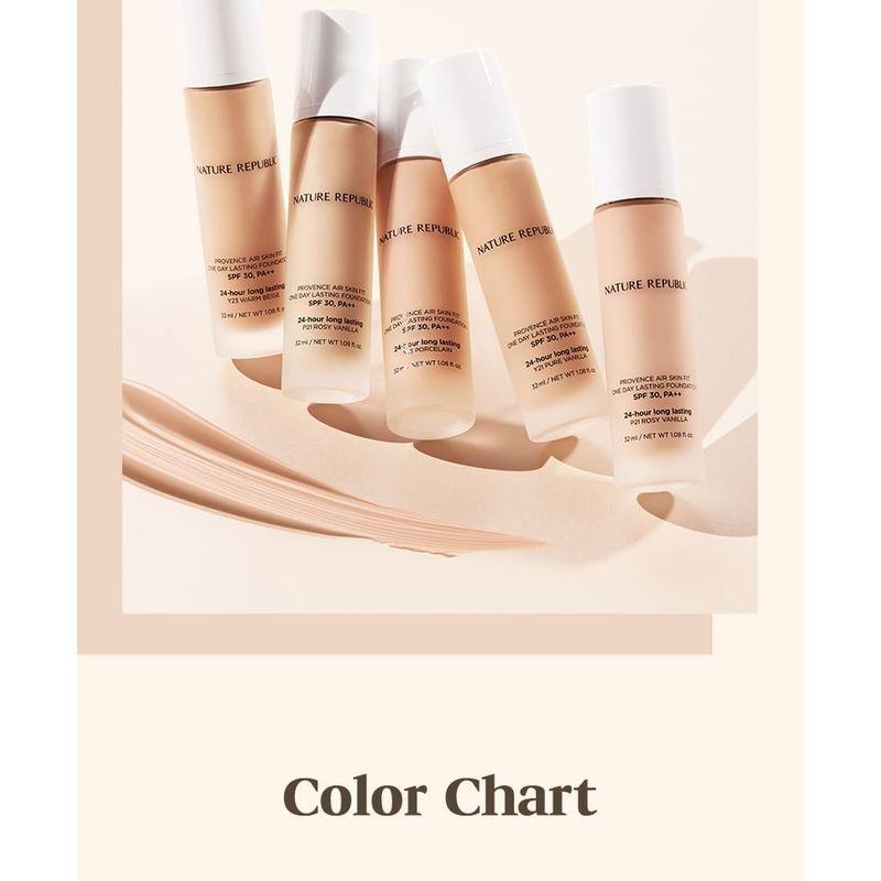 NATURE REPUBLIC - Provence Air Skin Fit One Day Lasting Foundation - 4 Colors