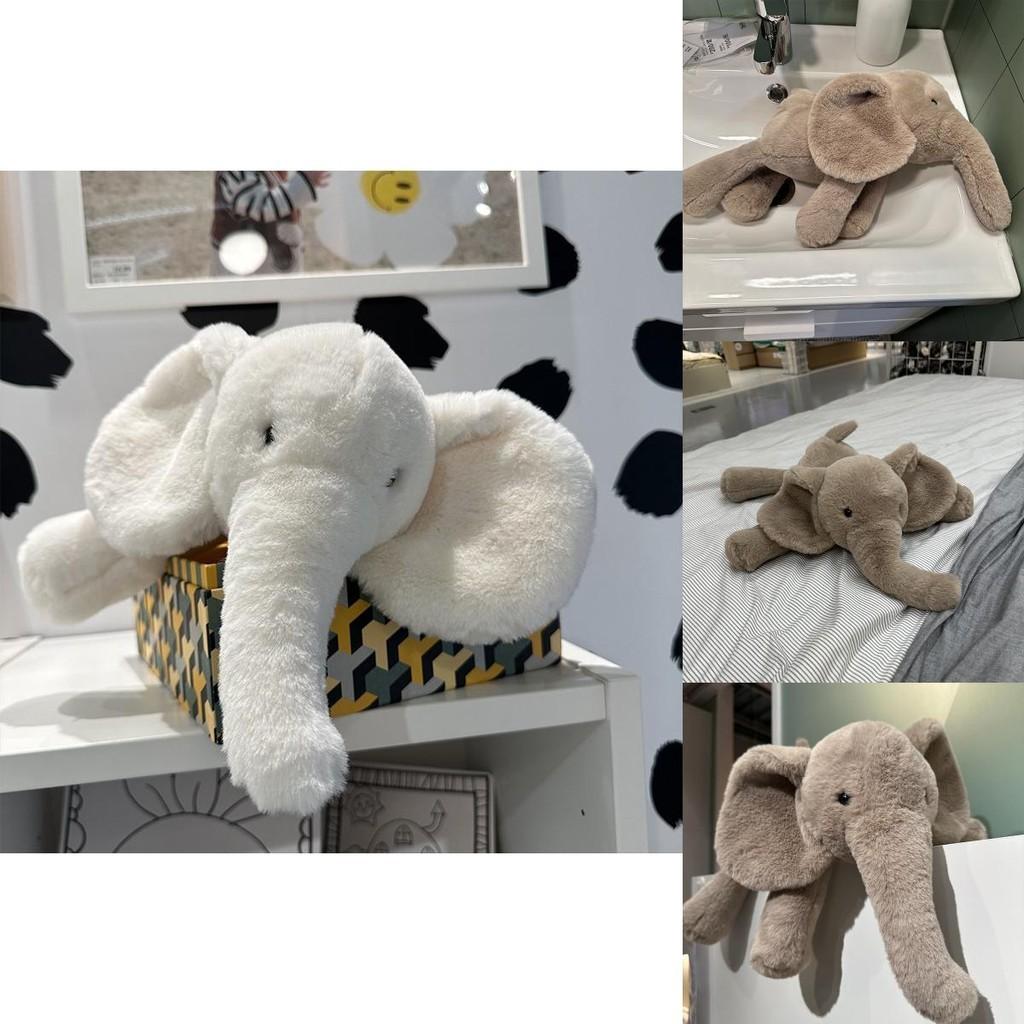 Ins Weiches Und Realistisches Graues Und Weißes Elefanten-Plüschtier Für Babys Und Kinder
