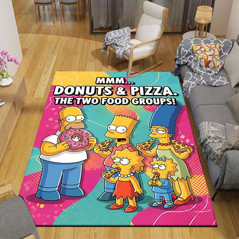 1Pc Simpsons Food Humor Rug Office Carpet Indoor Outdoor Doormat Nonslip Soft Living Room Christmas Halloween Gift D922922
