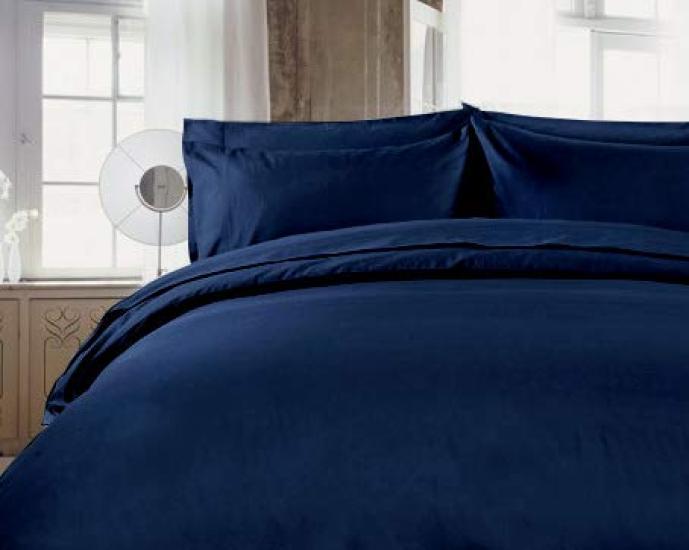 Home Egyptian Luxury Extra Long Cotton Hotel Quality Pillowcase 43 x 70CM 43 500 Thread Count Satin Weave Pillowcase Envelope Style Midnight Navy R.T.