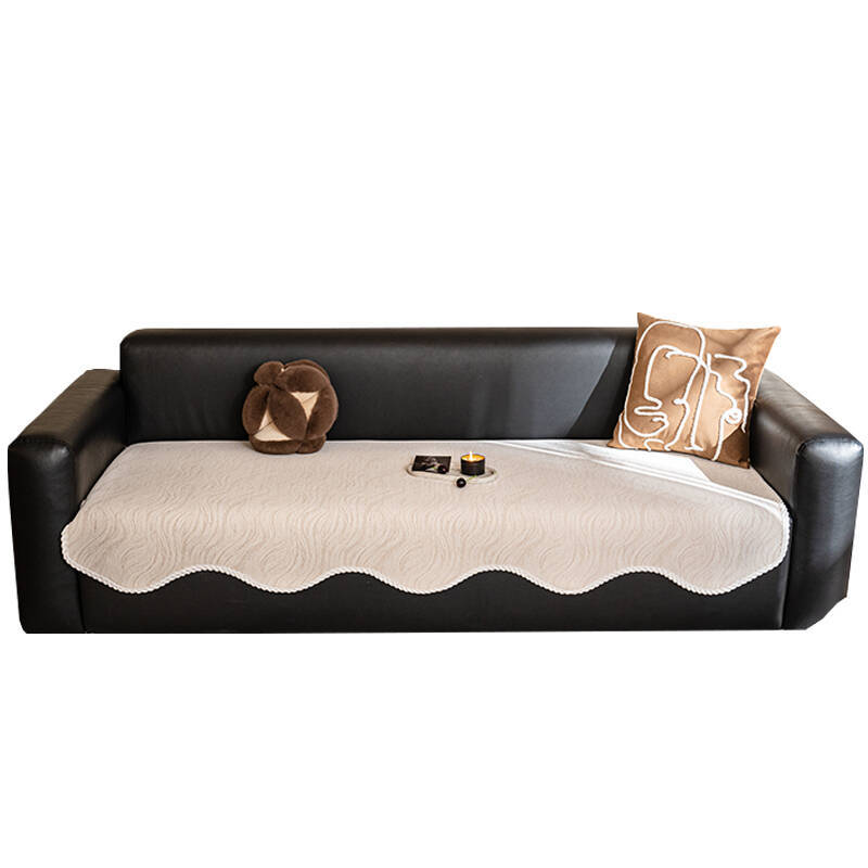 New Light Luxury Leather Sofa Cushion, High-End Chenille One-Piece Fixed Non-Slip Seat Cushion, Straight Sofa Cover