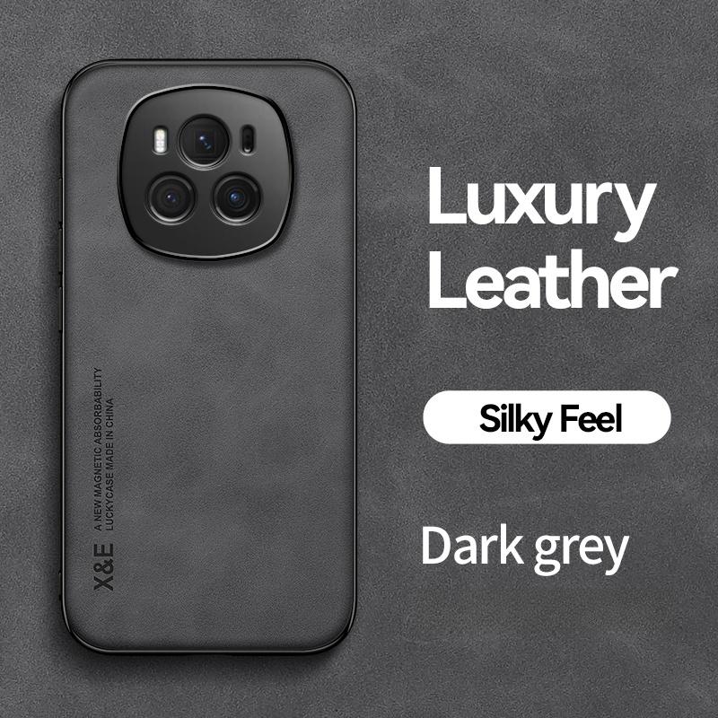 For Honor Magic6 Pro Case Leather Magnetic Car Holder Phone Case For Honor Magic 6 Pro 6Pro Bumper Shockproof Soft Back Cover