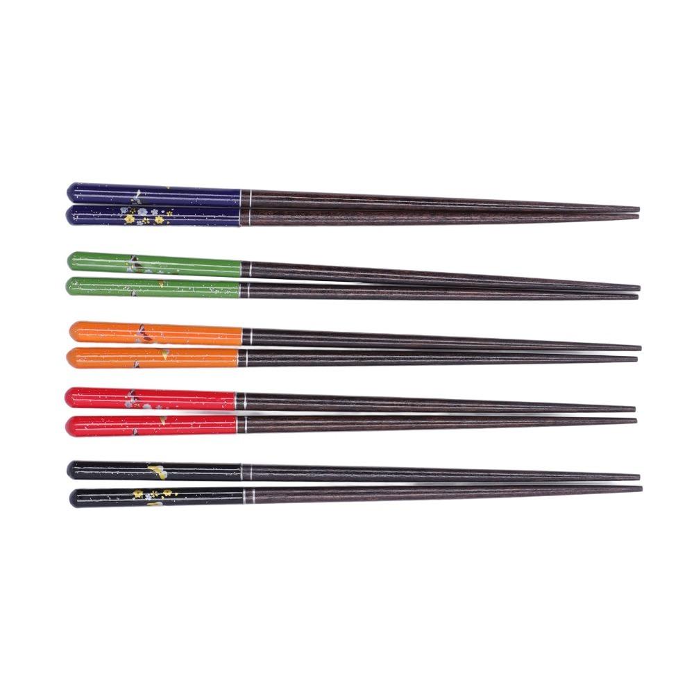 5Pair Colorful Finish Dining Chopsticks Smooth Meal Eating Sticks Food Chopsticks  Restaurant