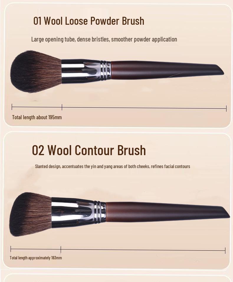 26-Piece Professional Makeup Brush Set - Animal Hair Brushes for Makeup Artists
