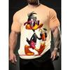 Summer New Men's Comfortable Cartoon Graffiti Printed Letter Pattern Men's Top Outdoor Fashion High Street T-shirt