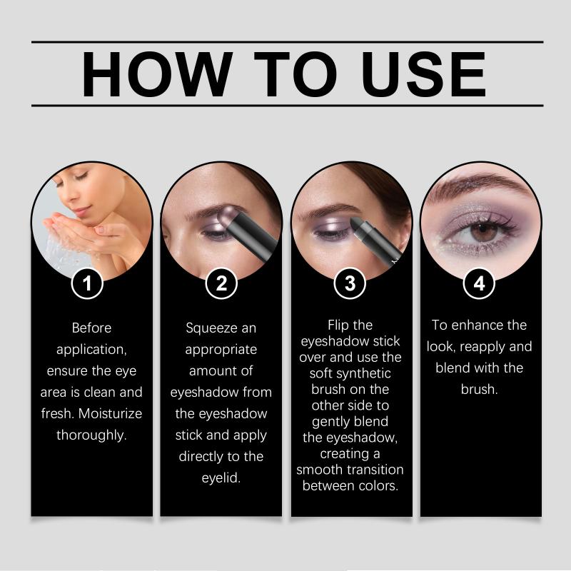 Tiefviolette Lidschattenstift Stifte Tragbarer Schimmer-Creme-Stift für langanhaltendes tägliches Augenaufhellen Schnelles Make-up für Reisen
