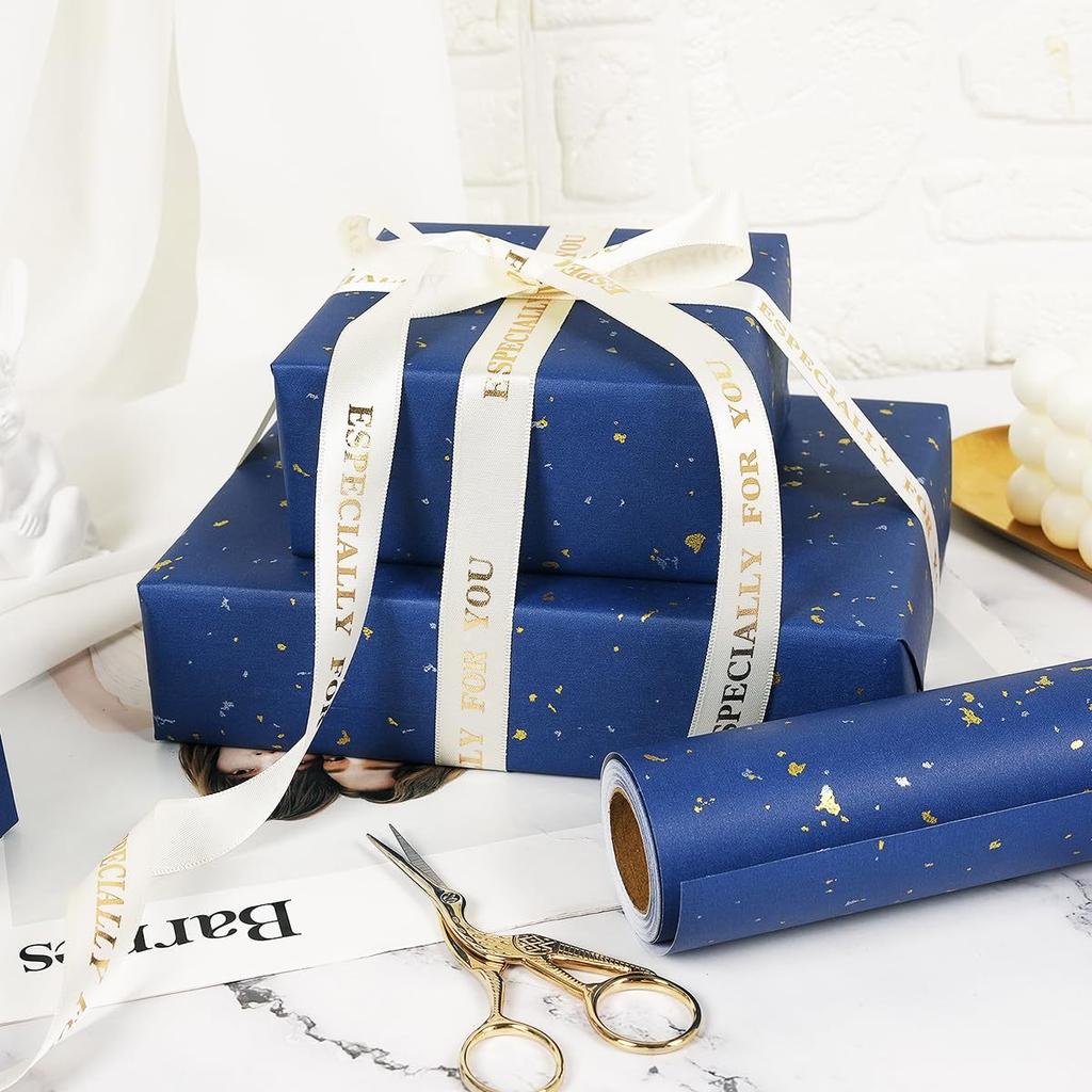 Elegant Matte Kraft Wrapping Paper Roll- 43.18cm x 3.05m,For Birthdays, Christmases, Weddings, Festive Paper,Gift Wrapping Paper