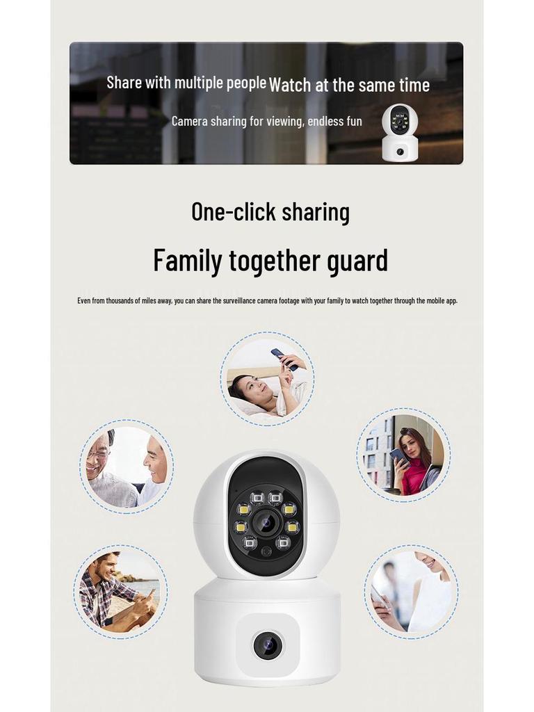 OKAM 2MP HD WIFI Camera with Full Color Night Vision, Dual-Lens PTZ, Waterproof for Indoor/Outdoor Use