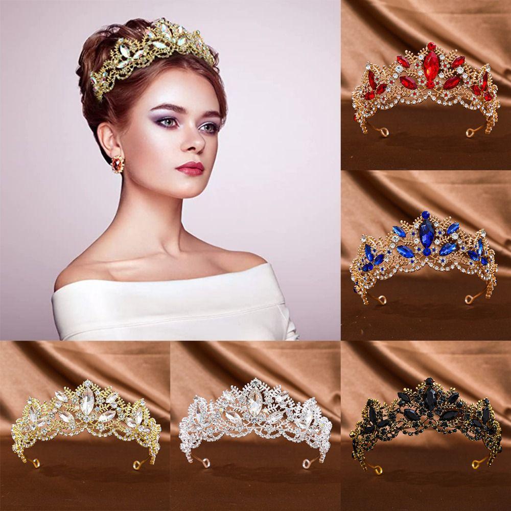 Elegant Bridal Princess Crown Luxury Rhinestone Diadem Women Hair Hoop  Wedding Hair Accessories