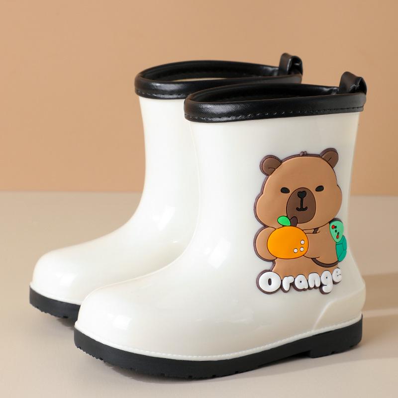 Capybara Kinder Gummistiefel, rutschfest, warm, mit weichen Sohlen