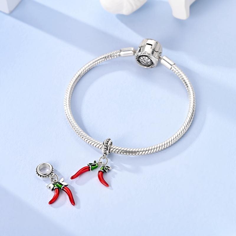 Original Charms Copper Creative Red Chili Pepper Pendants Fit Charms Plata Bracelets For Women Jewelry Making Fine Gifts