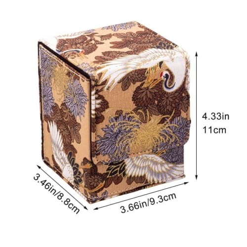 Pinicecore Deck Case, Trading Card Case, Embroidered Card Deck Box, Card Carry Organizer, Vertical Storage with Push Window, Storage Box for Board Gam