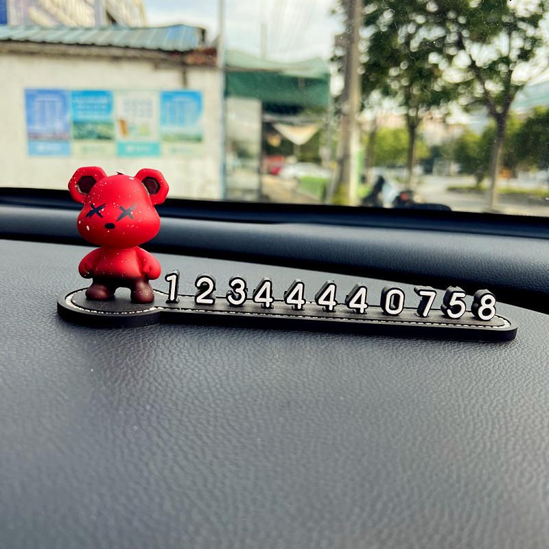 Violent Polychrome Bear Car Phone Number Plate Decorative Cartoon Ornament Car