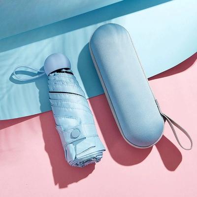 Damen Anti-UV Tragbarer Taschenschirm Flach Off Sonnenschutz Duale Nutzung Sonnig Regnerisch Sonnenschirm für Draußen