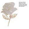 Women Brooch High-Gloss Rhinestone Inlay Sparkling Rose Flower Design Lapel Pin Non-Slip Buckle Zinc Alloy Scarf Badge