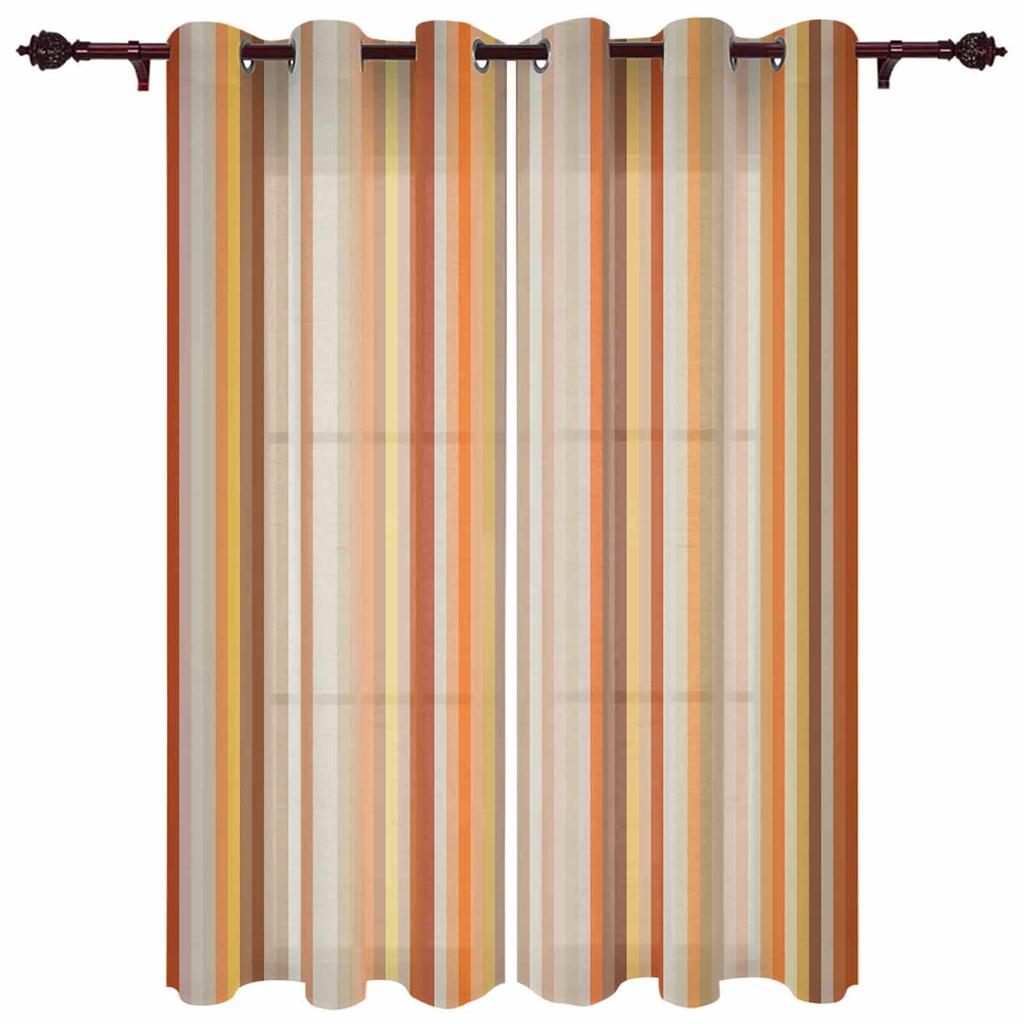 Orange Stripes Geometric Abstract Curtains for Bedroom Living Room Drapes Kitchen Children's Room Window Curtain Home Decor