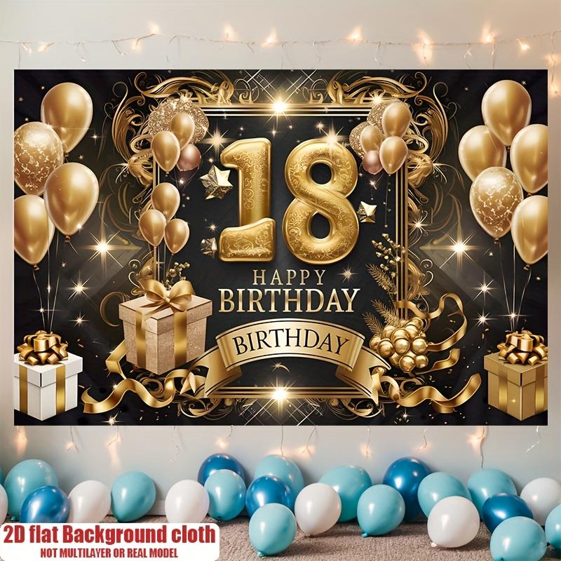 2D flat 2D flat banner, 1 piece, background decoration for 18th birthday party, polyester banner decoration 130x150cm
