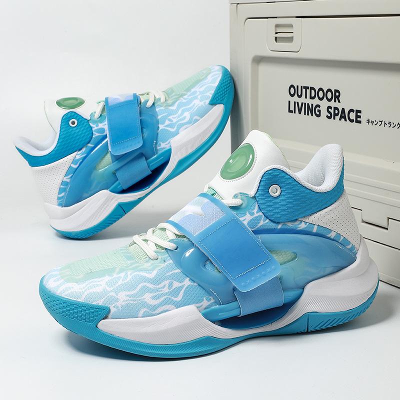 Spring and Autumn Splash Generation Basketball Shoes Shock Absorption Velcro Elementary and Secondary School Students Rub Sound Sports Shoes