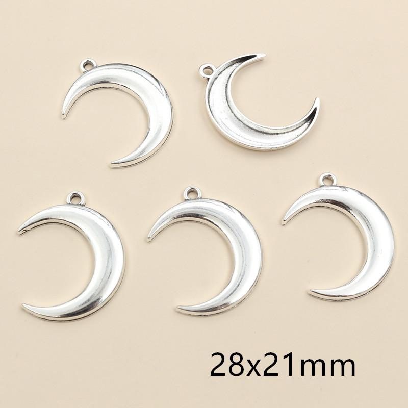 20 Stück Antik Versilbert Mond Stern Handgefertigt Anhänger Metall DIY Schmuckherstellung Zubehör Fundstücke Halskette Armband