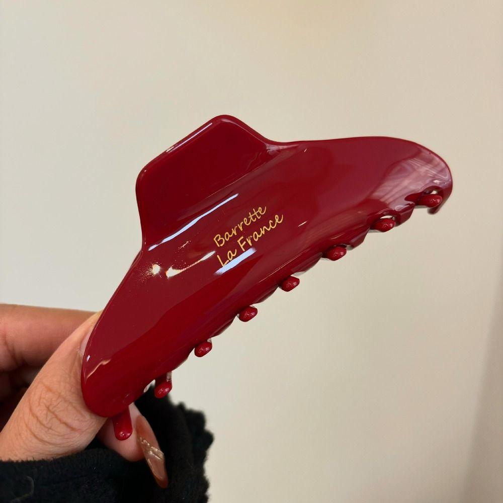 Rote Helle Kleine Acetat-Haarklammern Französische Haarnadel Retro-Stil Roter Haarclip Süße Gebrochene Trendige Haarclips Spangen Damen