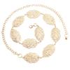Women'S Metal Belt Leaf Hollow Temperament Decorative Dress Waist Chain Women