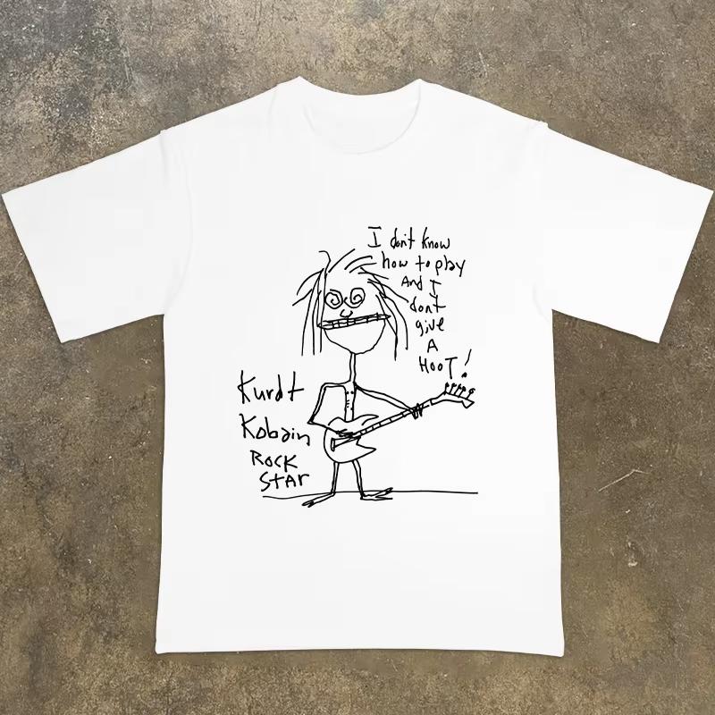 2025 Kurt Cobain Rock Nirvana Americká Street Fashion Značka Čistá Bavlna Kulatý Výstřih Tričko Krátký Rukáv Vysoká Kvalita Luxusní