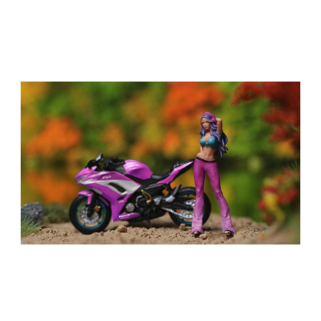 Moreart Miniature Figure Bike Set MO222108 Model Girl Model Diorama Minicar 1/64 & [Used]