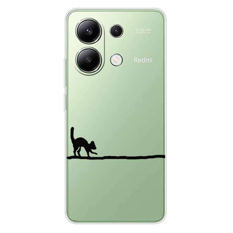 For Xiaomi Redmi Note 13 4G Case TPU Clear Soft Cute Girl Paint Cover For Redmi Note 13 4G Case Note13 Transparent Silicone