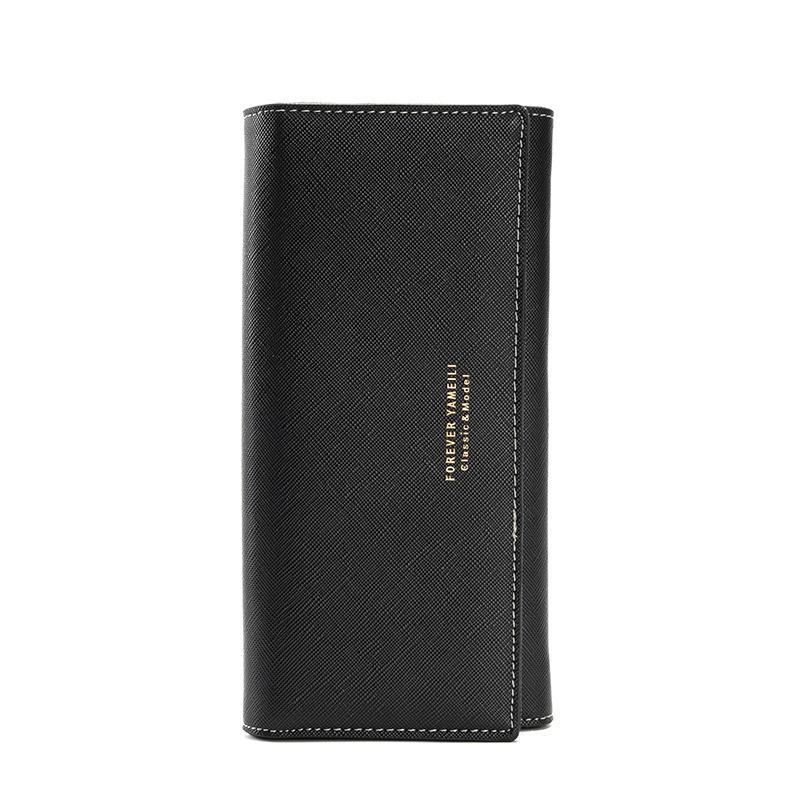 Portafoglio Lungo da Donna Grande Capacità Pelle da Donna Anti-Furto RFID Puro Porta Carte di Credito Elegante Portamonete da Donna