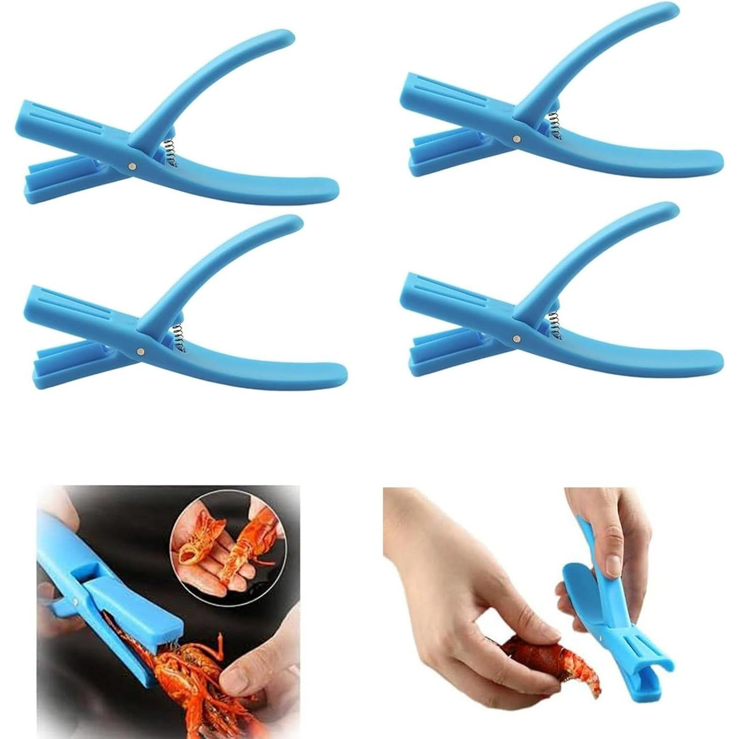 4 Pcs Crawfish Peeler, Crawfish Shucker, Crawfish Sheller Tool for Peeling Cooked Shrimp Tails, Universal Crayfish Shelling Device, Household синий