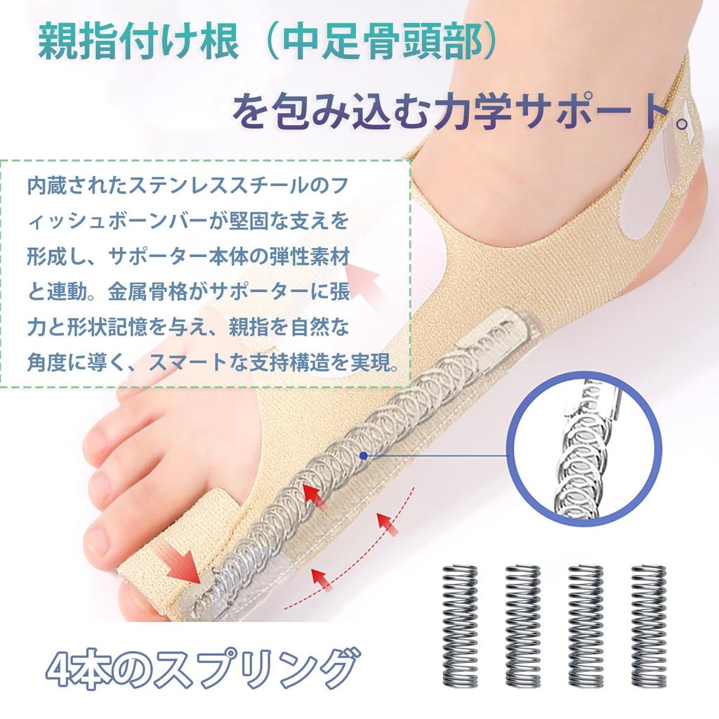 Srarosai Hallux Valgus Stützt den Ballen sicher mit vier Edelstahl-Fischgräten-Spreizen Inklusive Silikonpolster für den Hallux Einfache Stärke