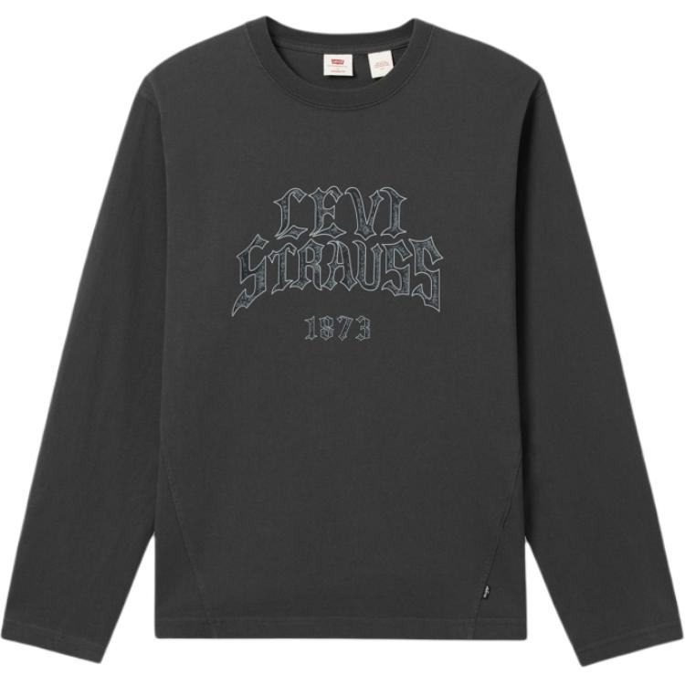 

Levis Повседневный Свитшот с Логотипом-Буквой, Удобный, Универсальный, Рубчатый, с Круглым Вырезом, с Длинным Рукавом, Мужской свитшот, Черный 002X1-0000 S