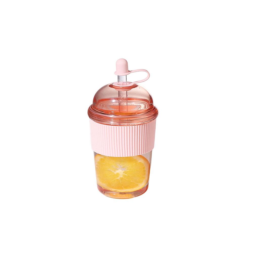 Straw Cup Large Capacity Fashion Boba Milk Tea Jelly Cup with Straw Ins Style Heat Resistant Portable Plastic Drinking Mug
