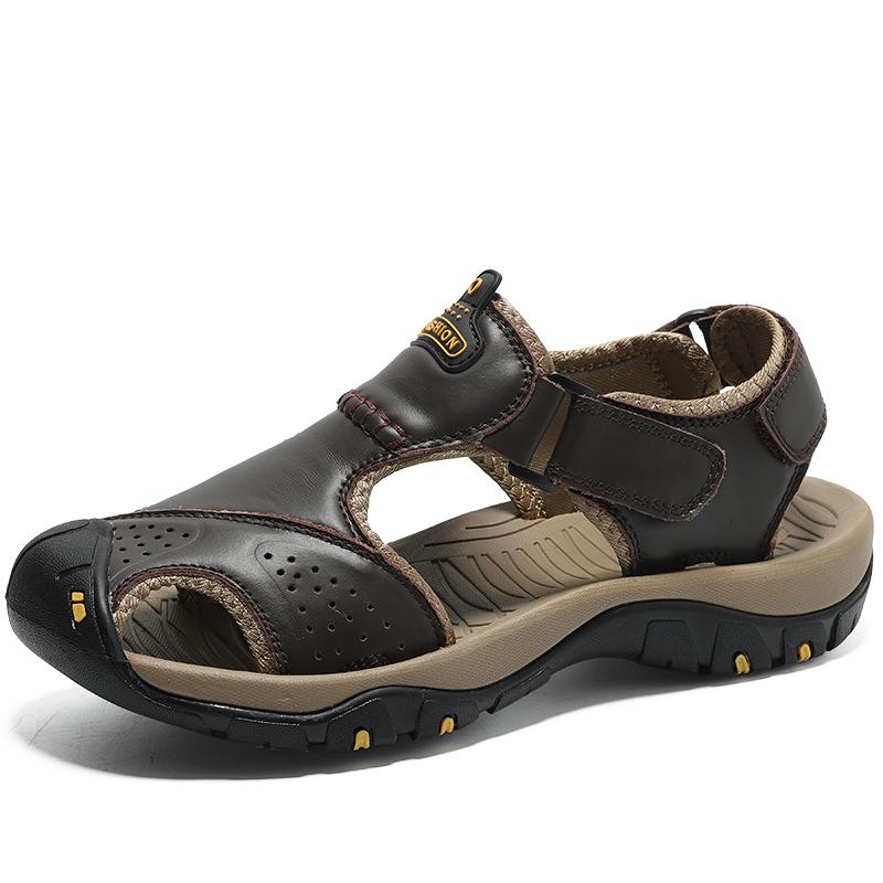 Męskie letnie sandały Oryginalne skórzane modne sandały plażowe Przypadkowe buty turystyczne