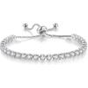 Stainless Steel Zircon Inlaid Adjustable Bracelet - Fashionable, Elegant, Colorful Hand Jewelry
