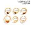 6Pcs Punk Exaggerated Metal Finger Rings Set for Women Men Vintage Flower Pearl Crystal Europe America Open Rings Luxury Jewelry