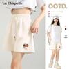 Shorts Bermuda Femininos La Chapelle Macios de Cintura Alta em Linha A