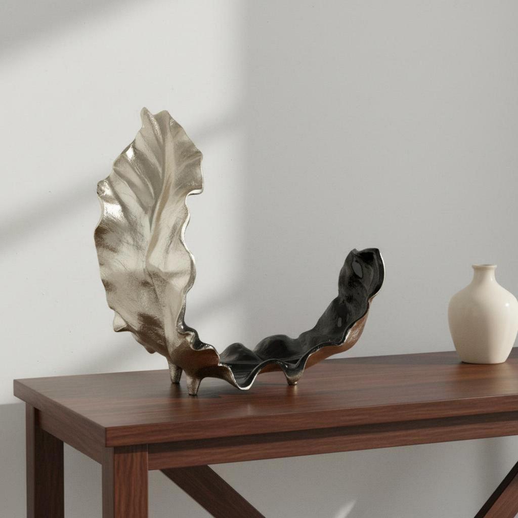 Abstract Foliage Bowl Luxury Design Home Decor Item Display Piece