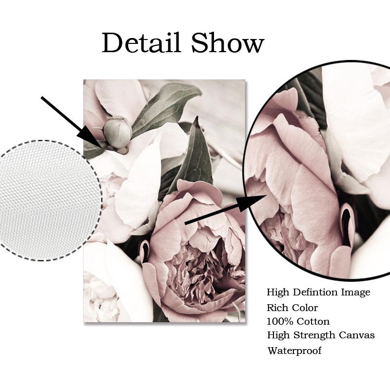 Scandinavian Flower Wall Art Nordic Canvas Painting Poster and Print Modern Botainical Floral Decoration Picture for Living Room