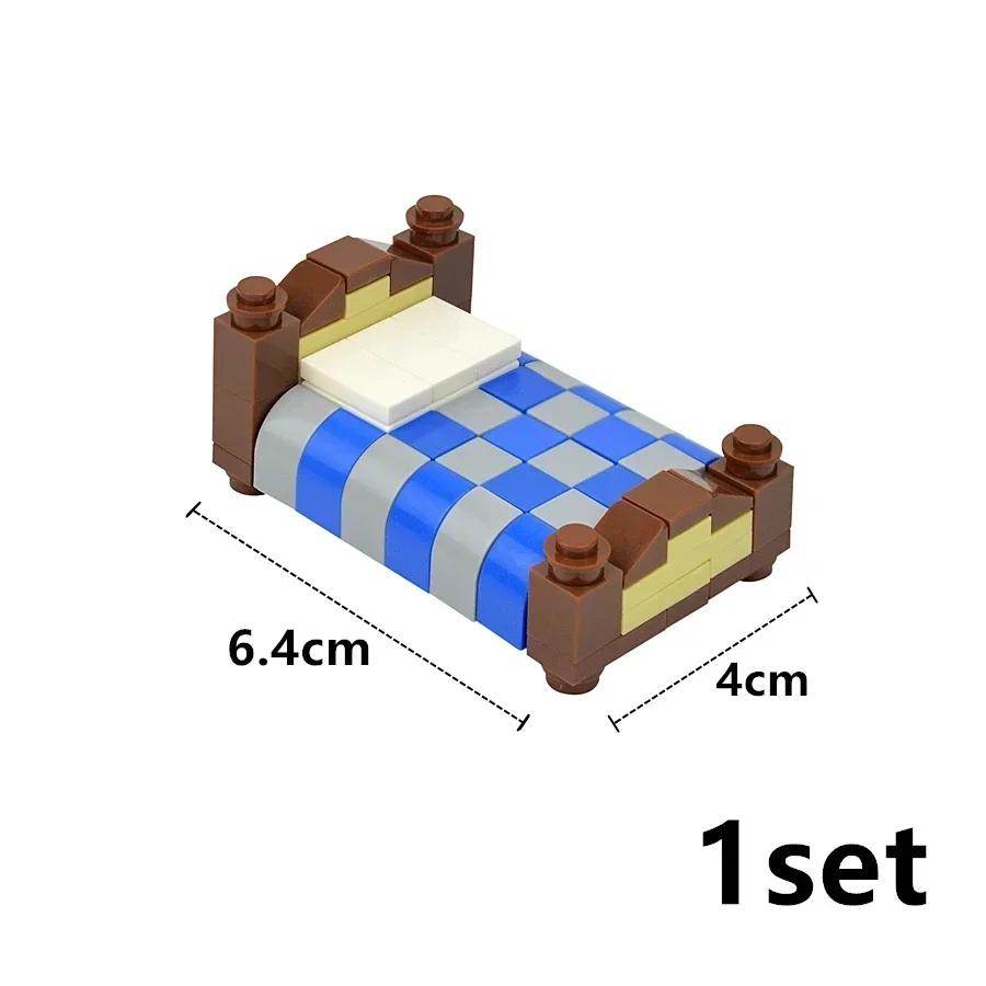 City Furniture Bed Series Creative Bricks TV Kitchen Bedroom Bathroom Parts Basketball Stand DIY Kits Kids Toys Building Blocks