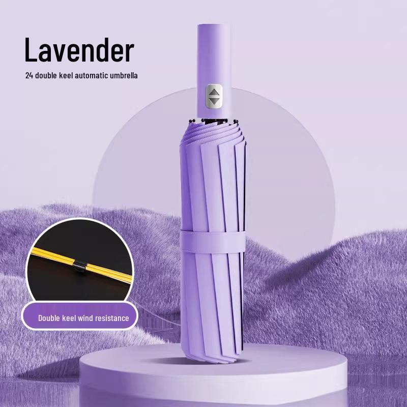 Extra großer Zwölf-Speichen-Doppelnutzungs-Handregenschirm mit Sonnenschutz aus schwarzem Kleber