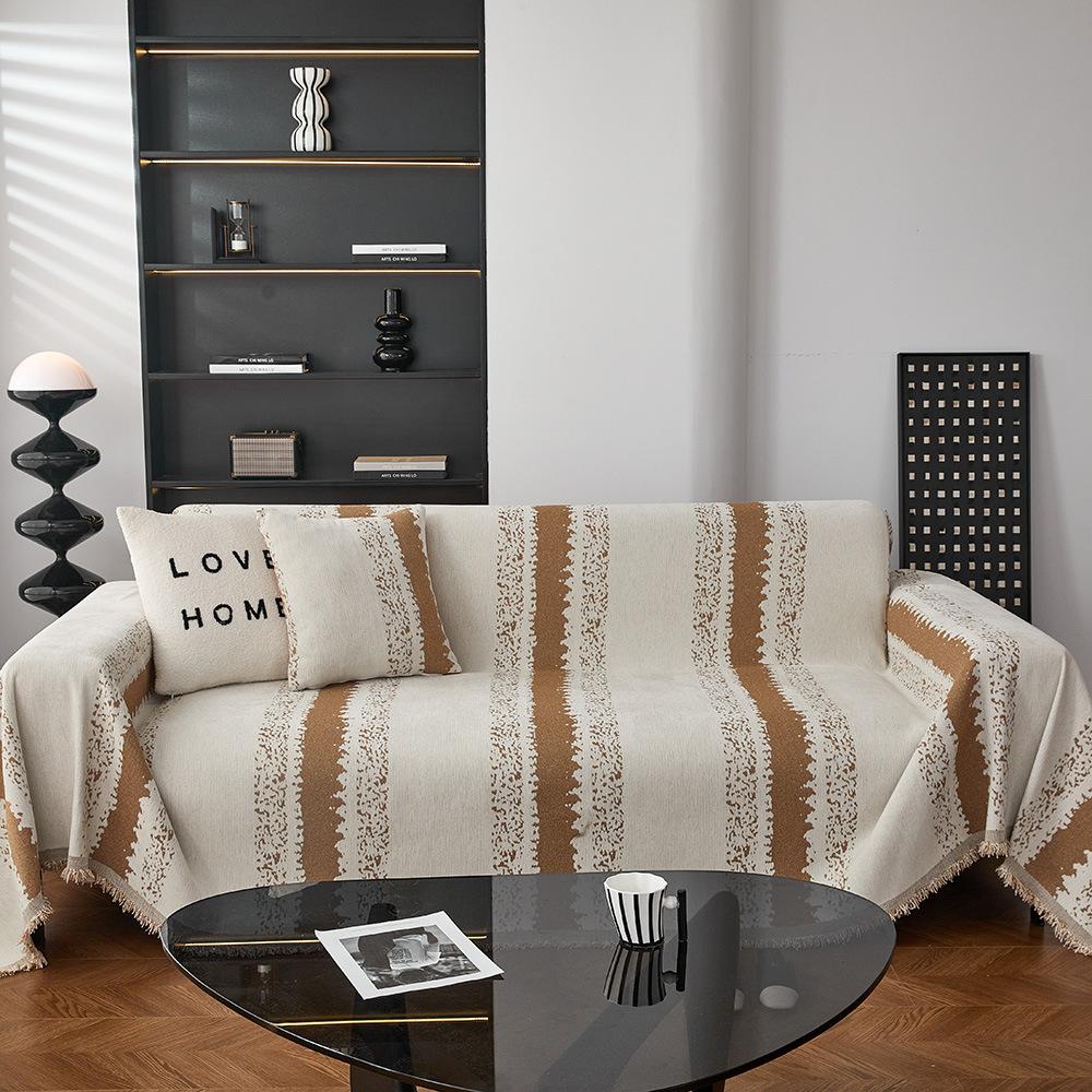 Chenille Sofa Towel, Simple and Modern Four-season Universal Anti-slip One-piece Universal Sofa Cover, Backrest Cover and Back Towel