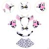 Kuh Cosplay Set Ohren Fliege Rock Handschuhe Schwanz Cartoon für Kinder Festivals