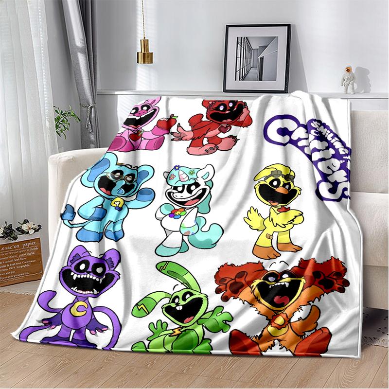 Cartoon S-Smiling C-Critters Catnap Craftycorn Soft Plush Blanket,Flannel Throw Blanket for Living Room Bedroom Bed Sofa Cover