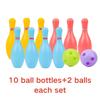 1/2 Sets Plastic Bowling Set, 10Pcs Colorful Bowling Pins with 2 Balls, Indoor Outdoor Bowling Sports Activity Supplies YMY