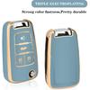 QBUC for Chevy Key Fob Cover Fit for 4 Buttons with Keychain,for Chevrolet Equinox Camaro Cruze Malibu Sonic Buick Terrain