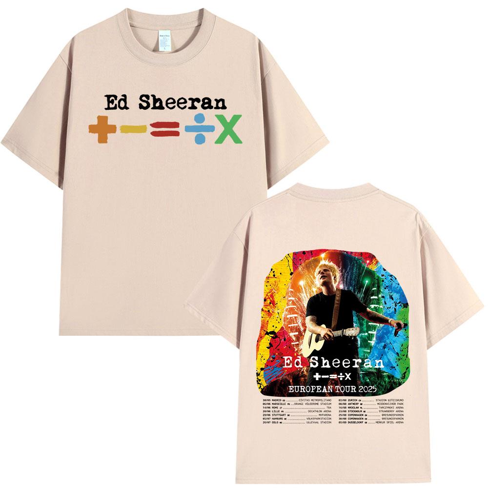 Ed Sheeran European Tour 2026 T Shirts Men Women Clothing Summer Cotton Casual Short Sleeve Tshirt Fashion Oversized Tee Shirt